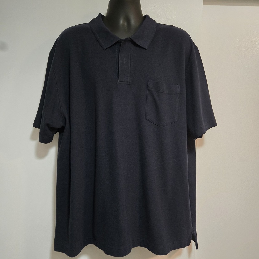 L.L. BEAN Size XXL 2Xl Extra Large‎ Navy Polo Men Golf Short Sleeve Shirt 242373
